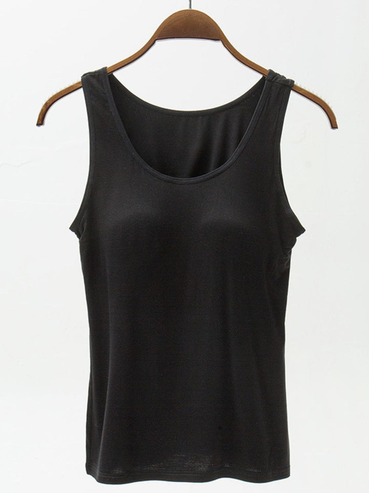 Full Size Wide Strap Modal Tank with Bra