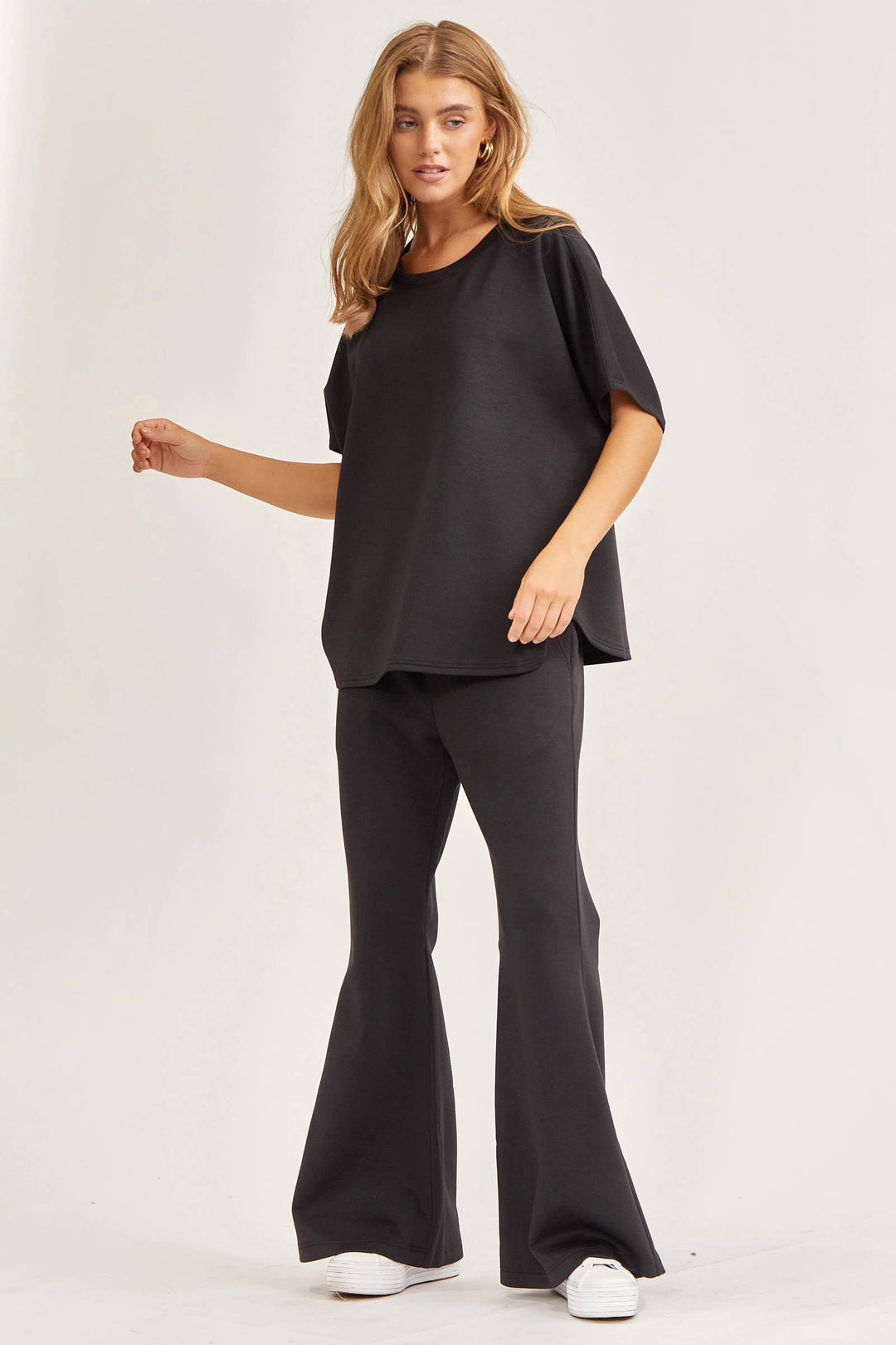 Poncho Top + Bell Bottom Travel Modal Set-PLUS SIZES