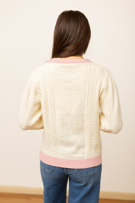 Beige and Pink Nutcracker Sweater