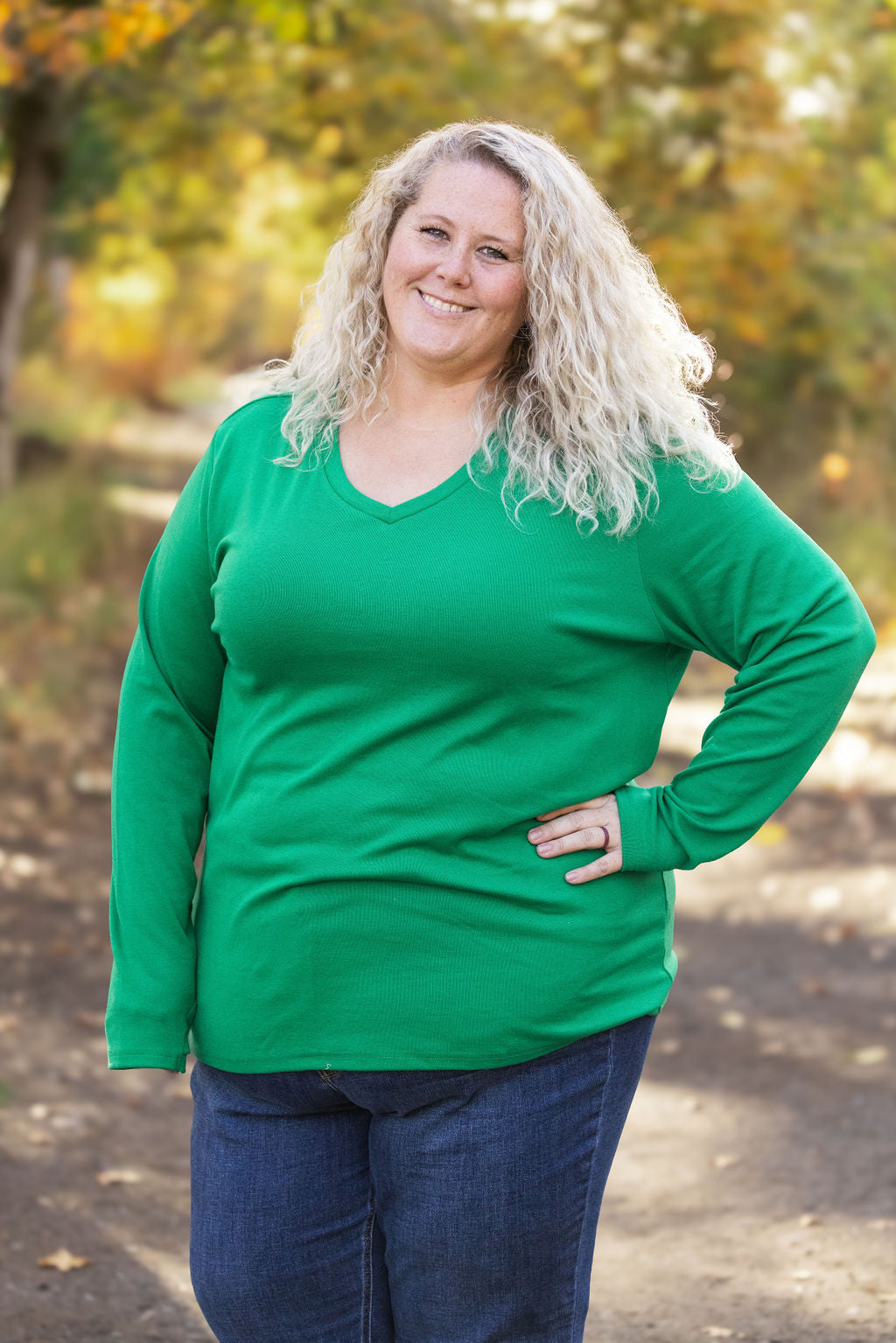 IN STOCK Leah Long Sleeve Top - Green