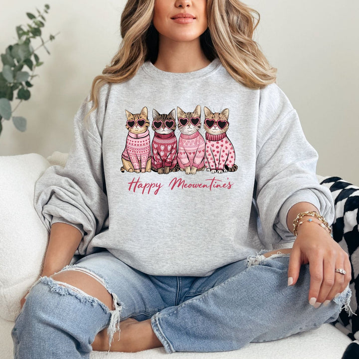 Valentine Cats Graphic Sweatshirt