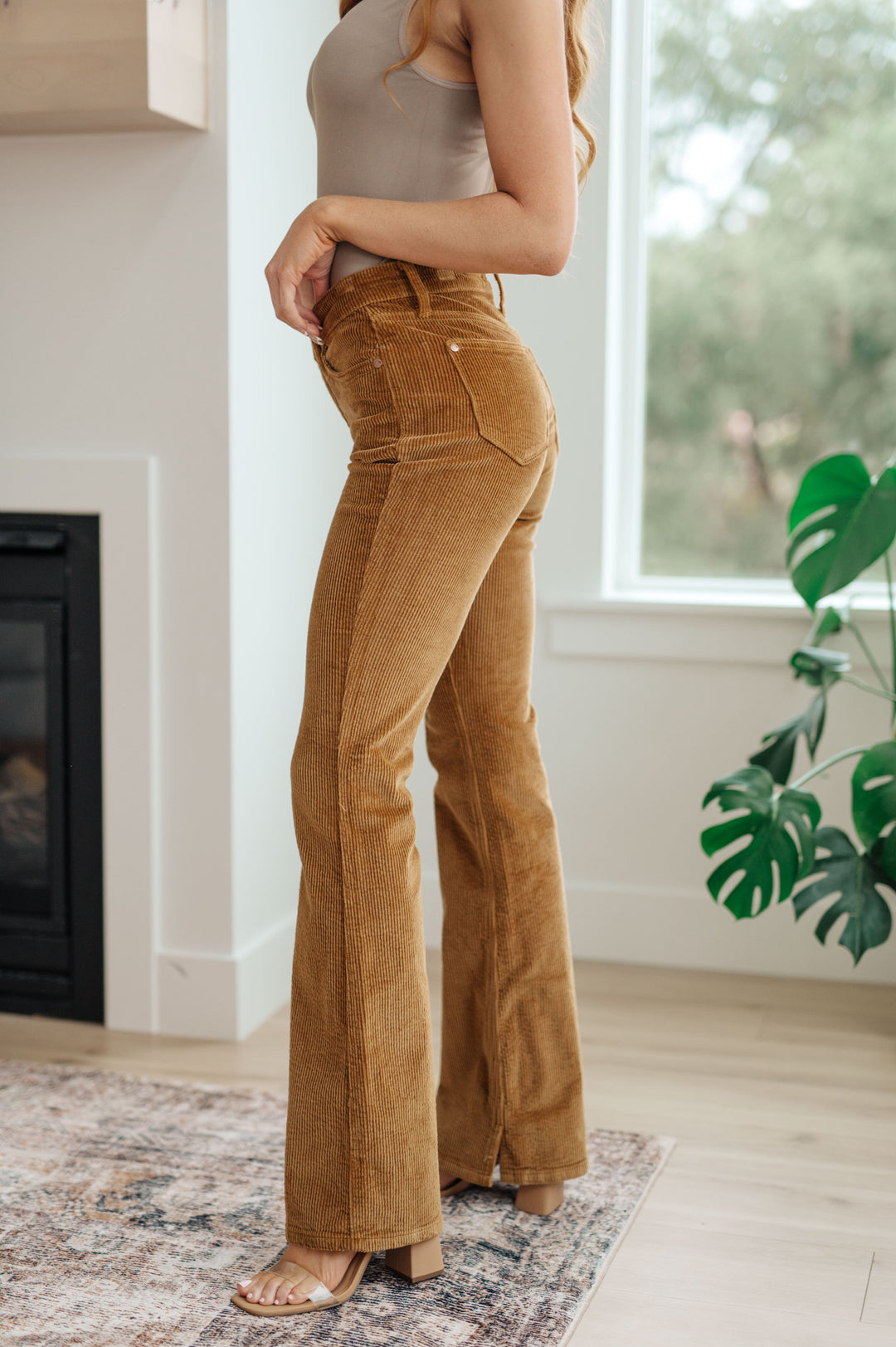 Cordelia Judy Blue Bootcut Corduroy Pants in Camel