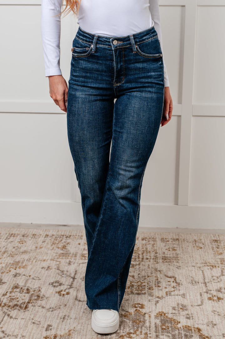 Edna High Rise **TUMMY CONTROL* Shield Pocket Flare Jeans by Judy Blue