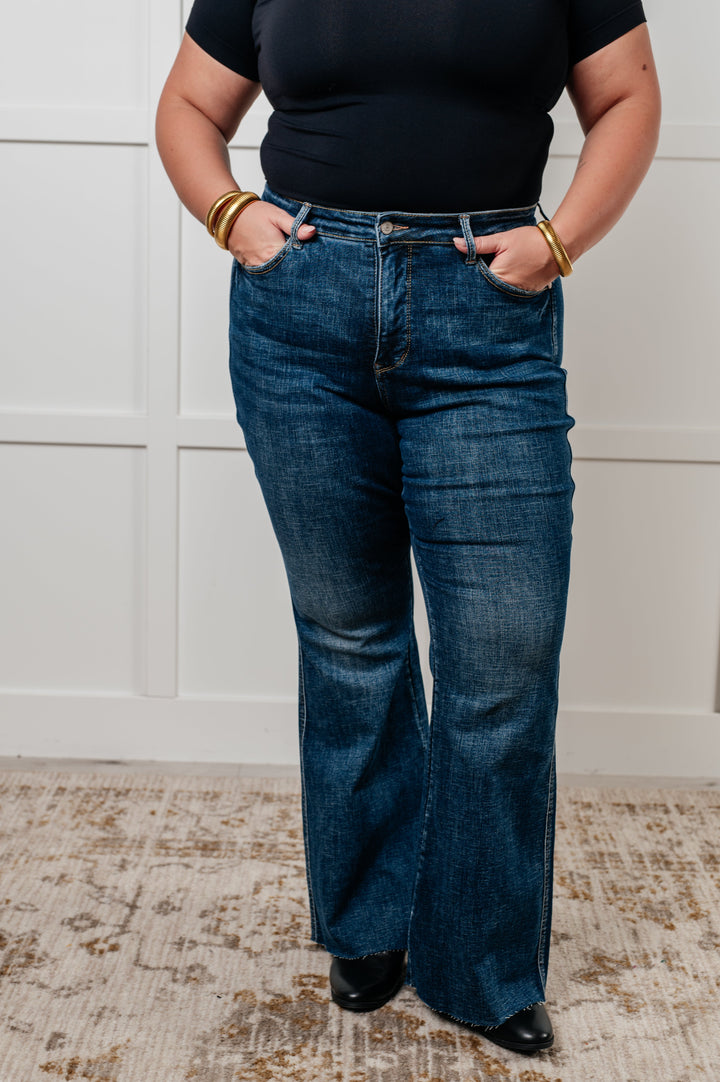 Edna High Rise **TUMMY CONTROL* Shield Pocket Flare Jeans by Judy Blue