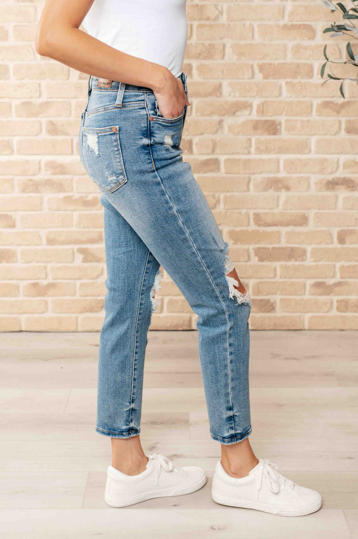 Frankie High Waist Distressed Judy Blue Boyfriend Jeans