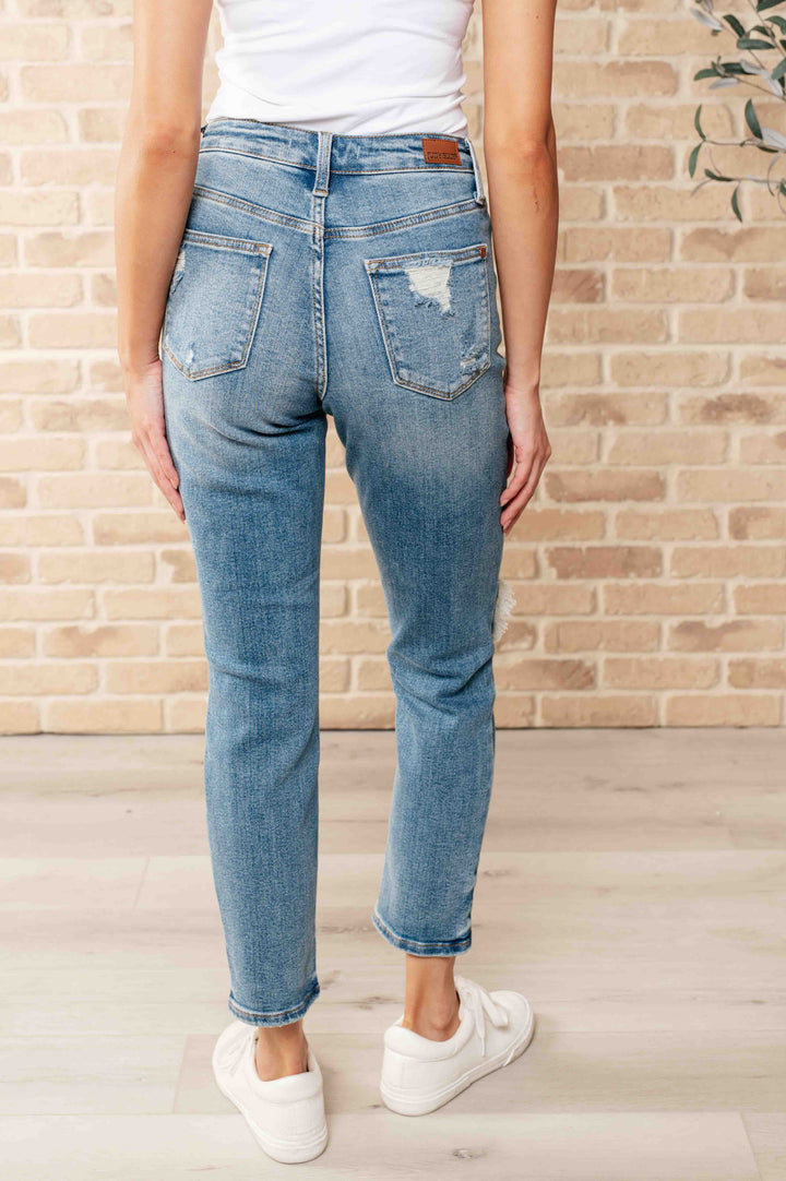 Frankie High Waist Distressed Judy Blue Boyfriend Jeans