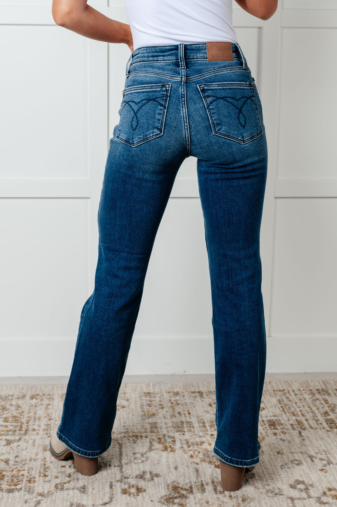 Hannah Mid Rise Thermal Bootcut Jeans by Judy Blue