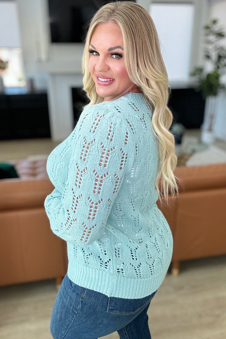 Hole In One Sheer Pointelle Knit Sweater