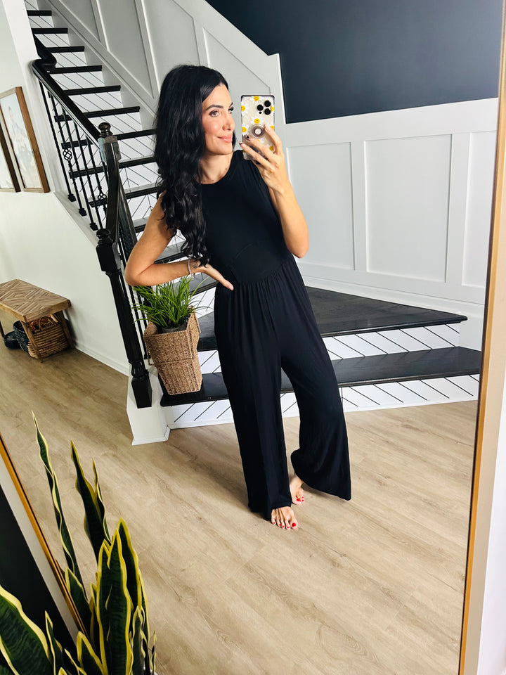 Remington Round Neck Sleeveless Jumpsuit