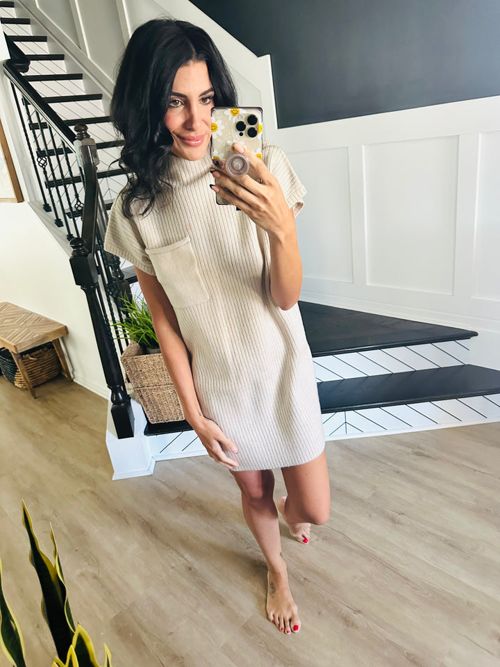 Gia Short Sleeve Sweater Mini Dress