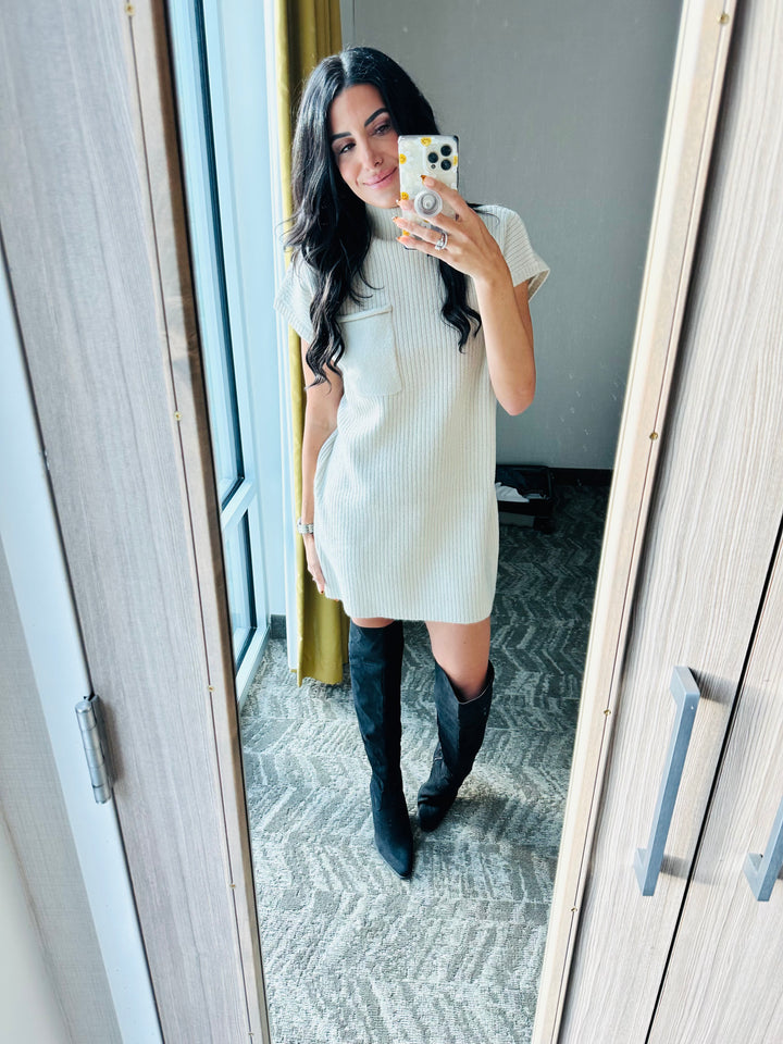 Gia Short Sleeve Sweater Mini Dress