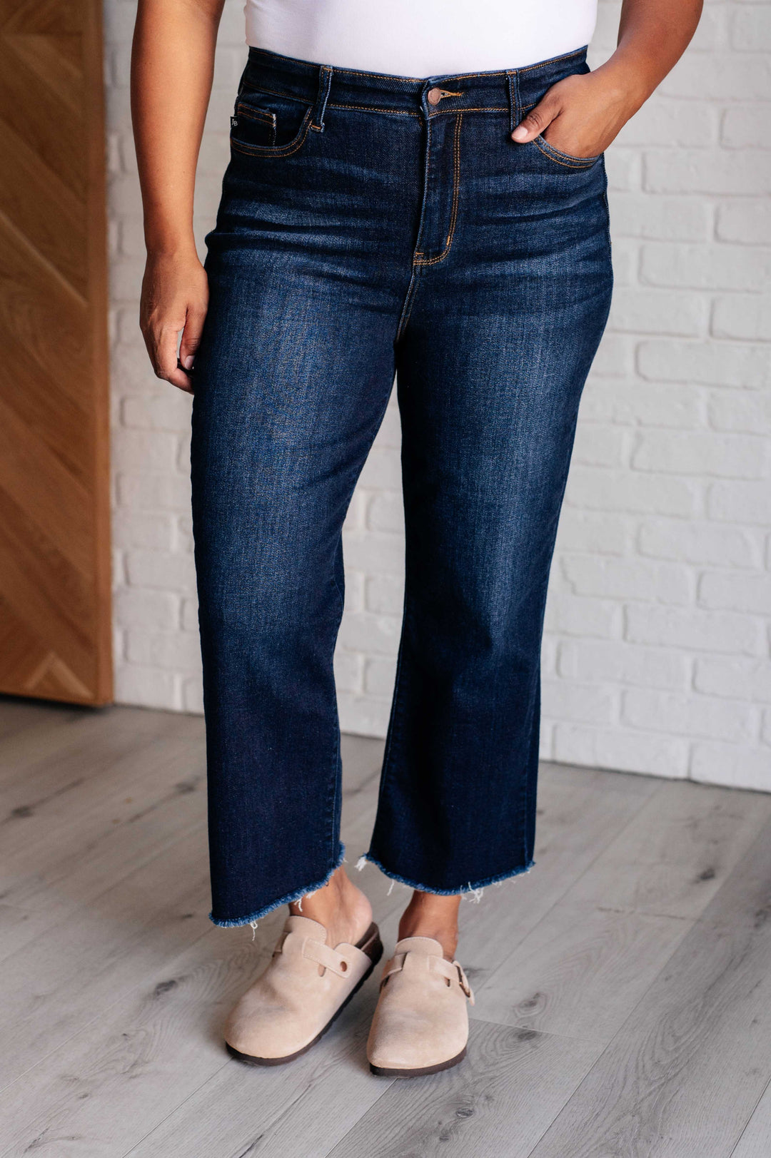 Madeline High Rise Cropped Wide Leg Judy Blue Jeans