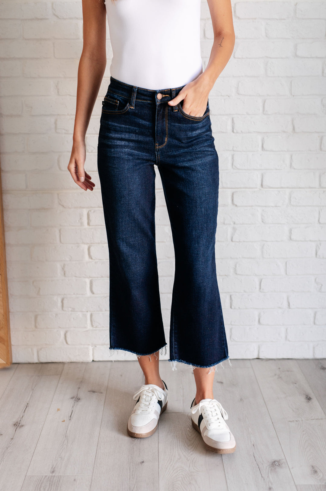 Madeline High Rise Cropped Wide Leg Judy Blue Jeans