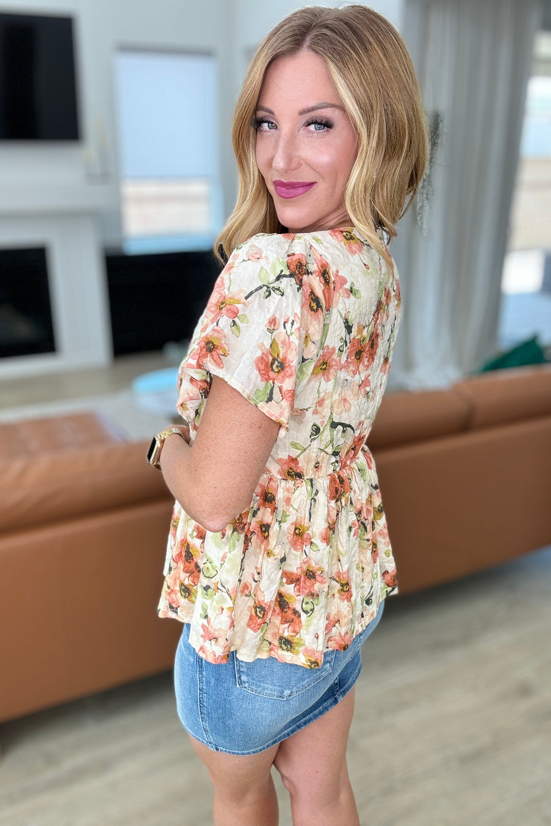 Magic Dance Square Neck Floral Blouse