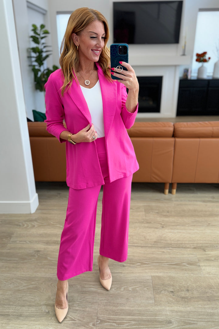 Magic Wide Leg Crop Pants in Hot Pink