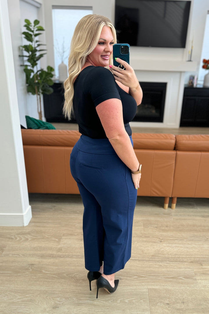 Magic Wide Leg Crop Pants in Navy