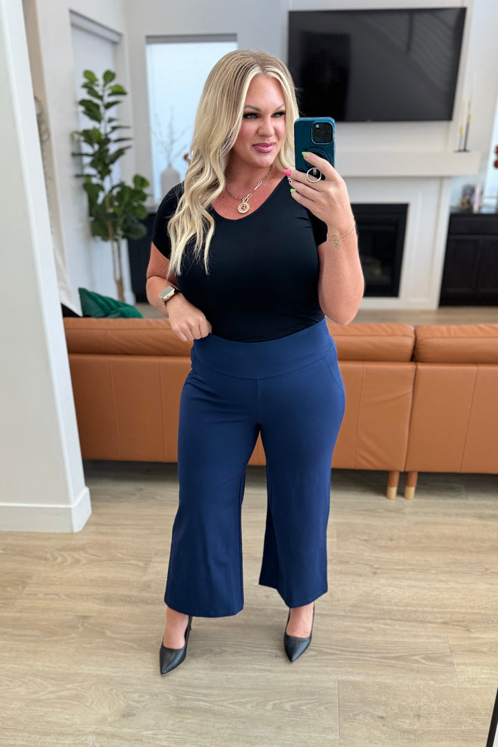 Magic Wide Leg Crop Pants in Navy