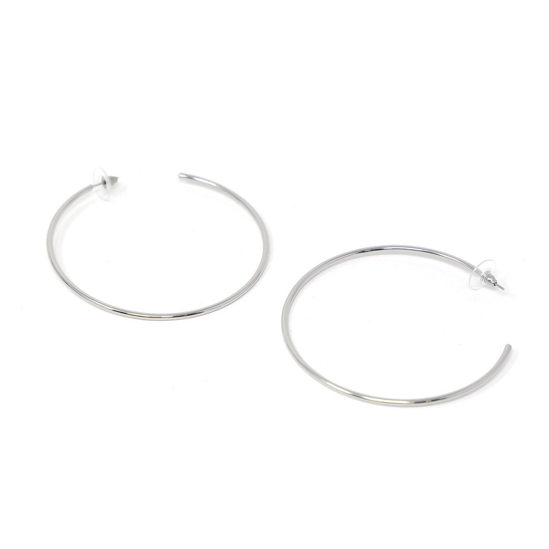 Super Hoops - Wholesale Joyce 3 Inch Hoops Silver 