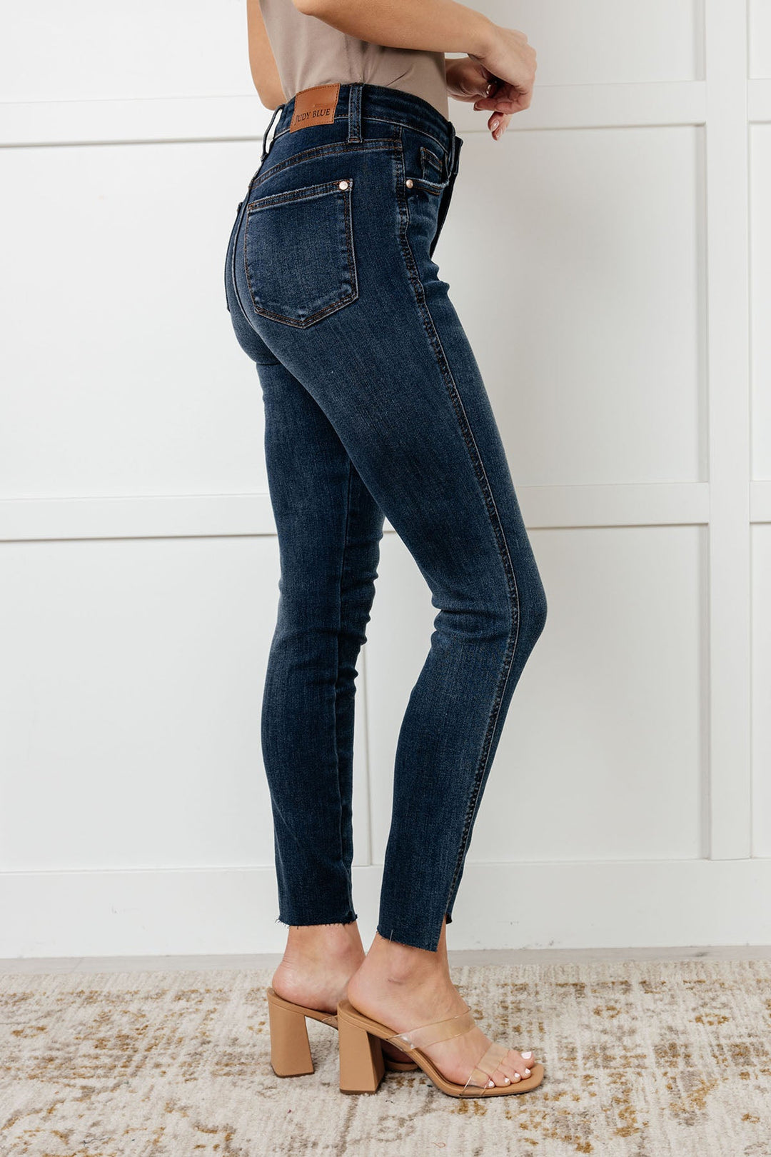 Judy Blue- Tessa High Rise Control Top Step Hem Skinny Jeans