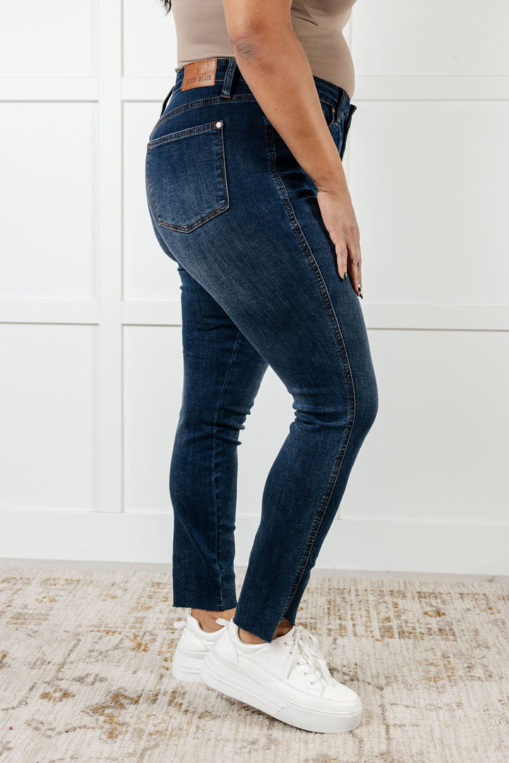 Judy Blue- Tessa High Rise Control Top Step Hem Skinny Jeans