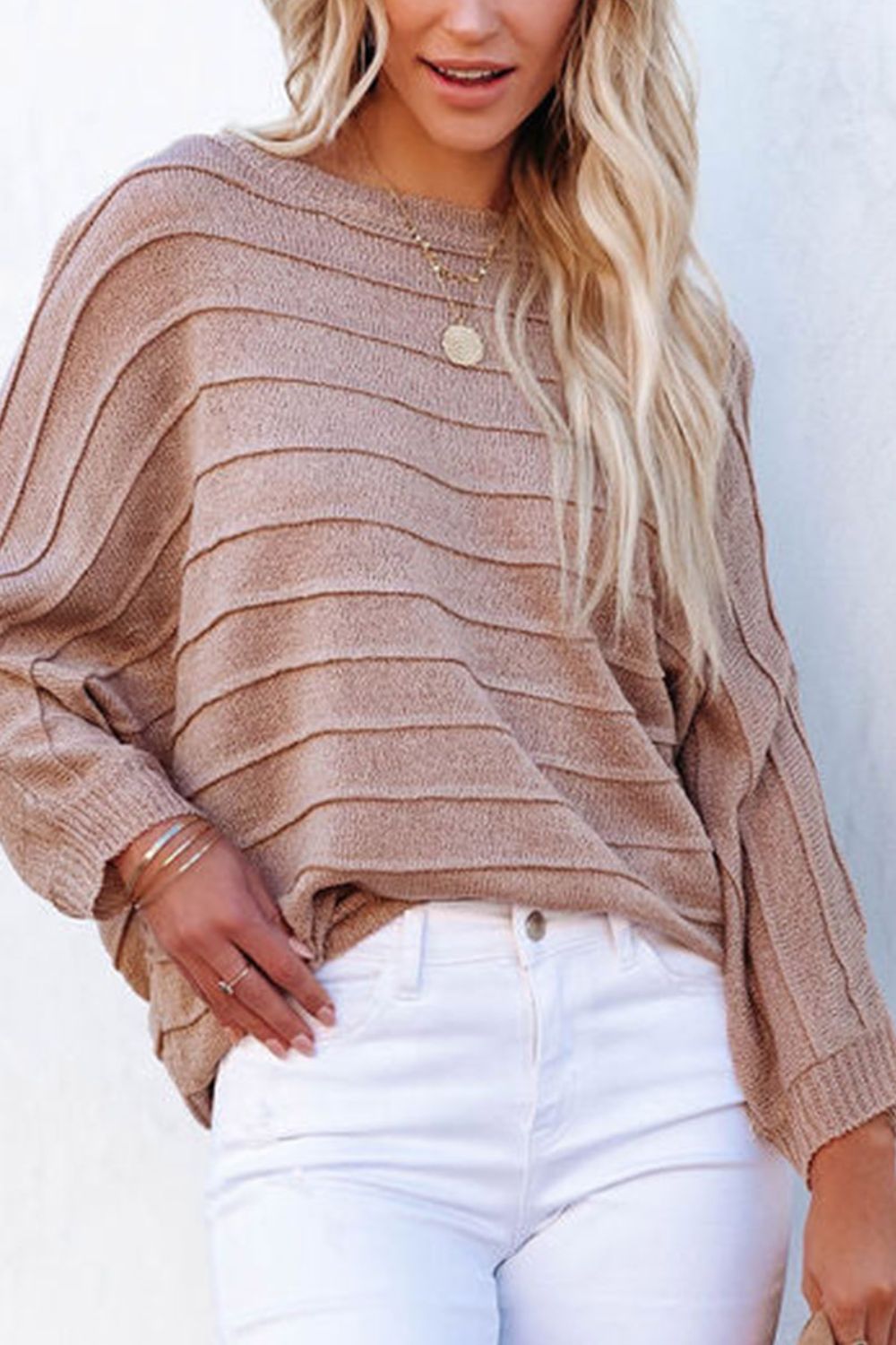 Round Neck Long Sleeve Knit Top