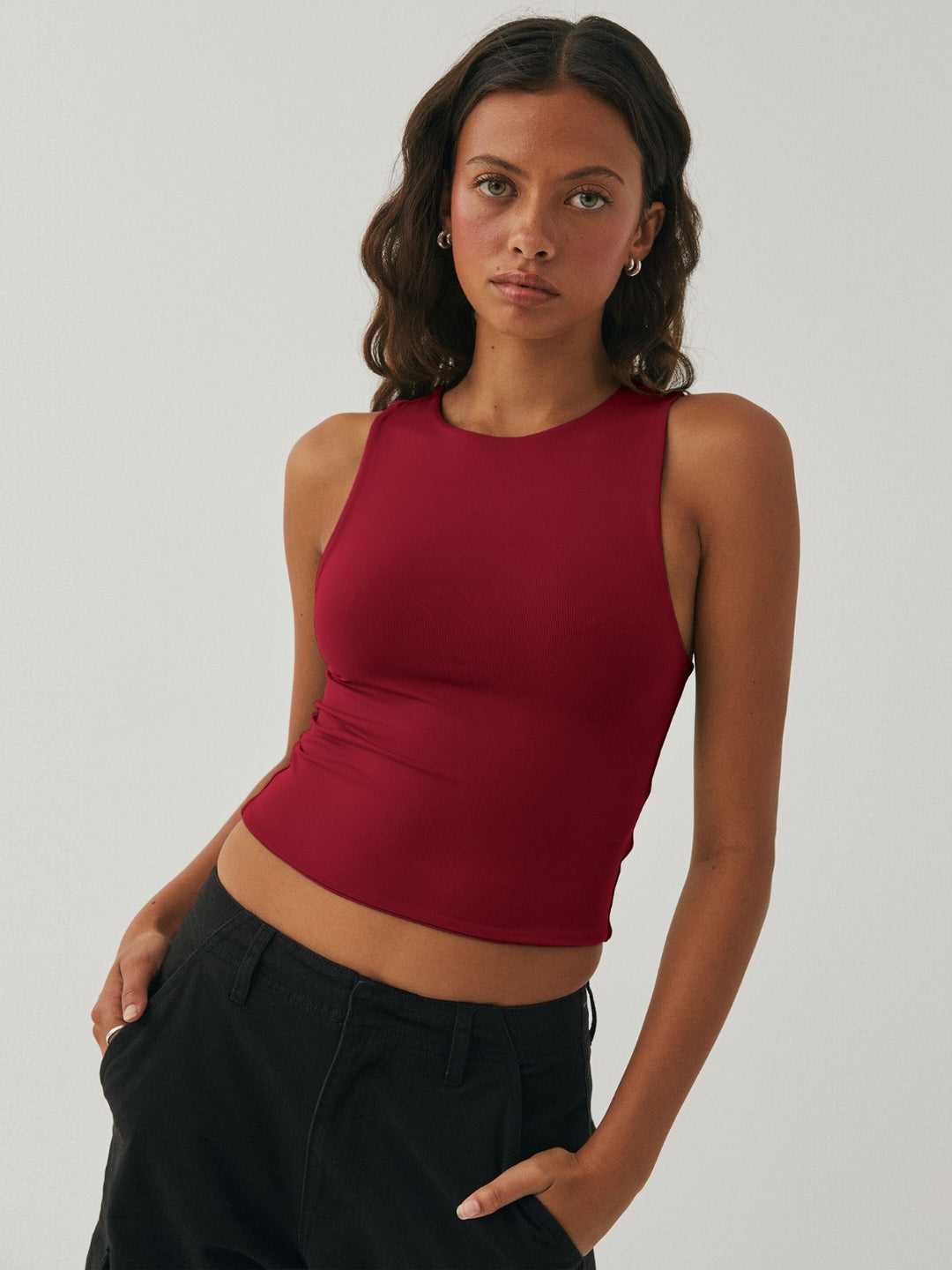 RaeLynn Round Neck Cropped Tank