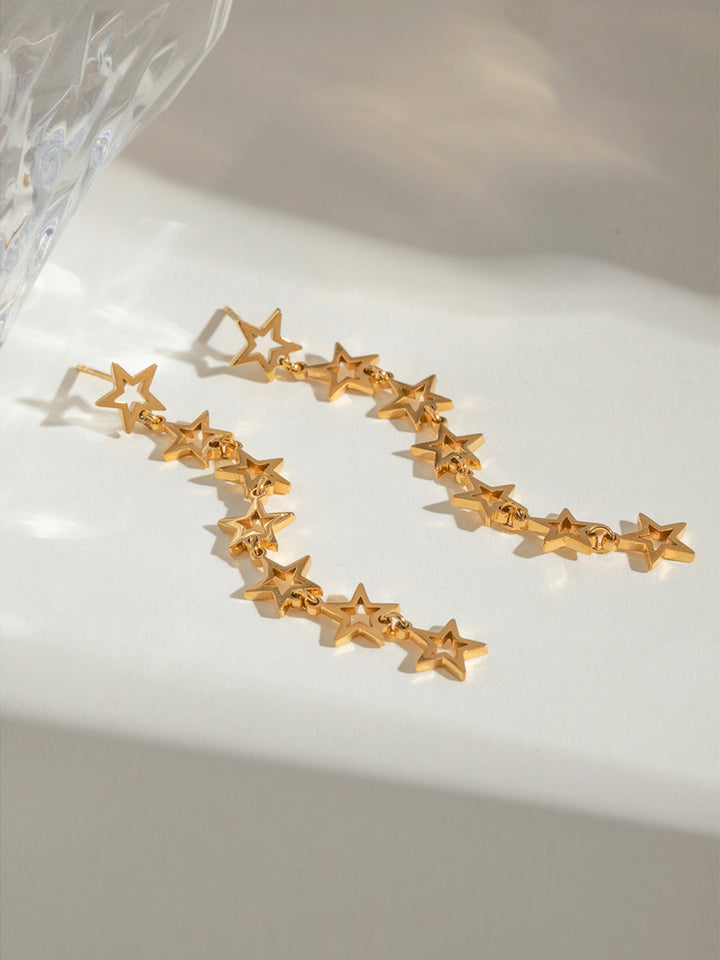 Stainless Steel Cutout Star Earrings