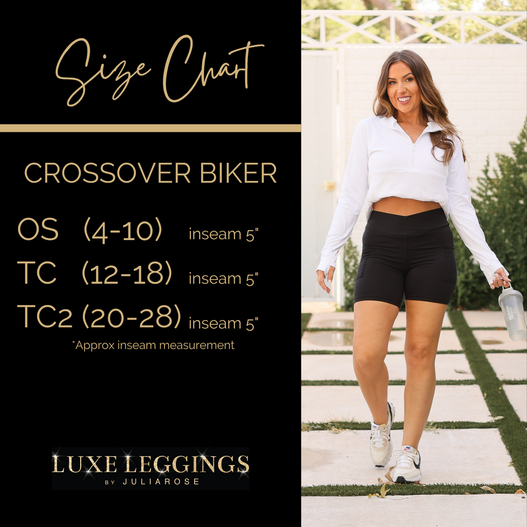 Charcoal Crossover Biker 5" Shorts  - Luxe Leggings by Julia Rose®