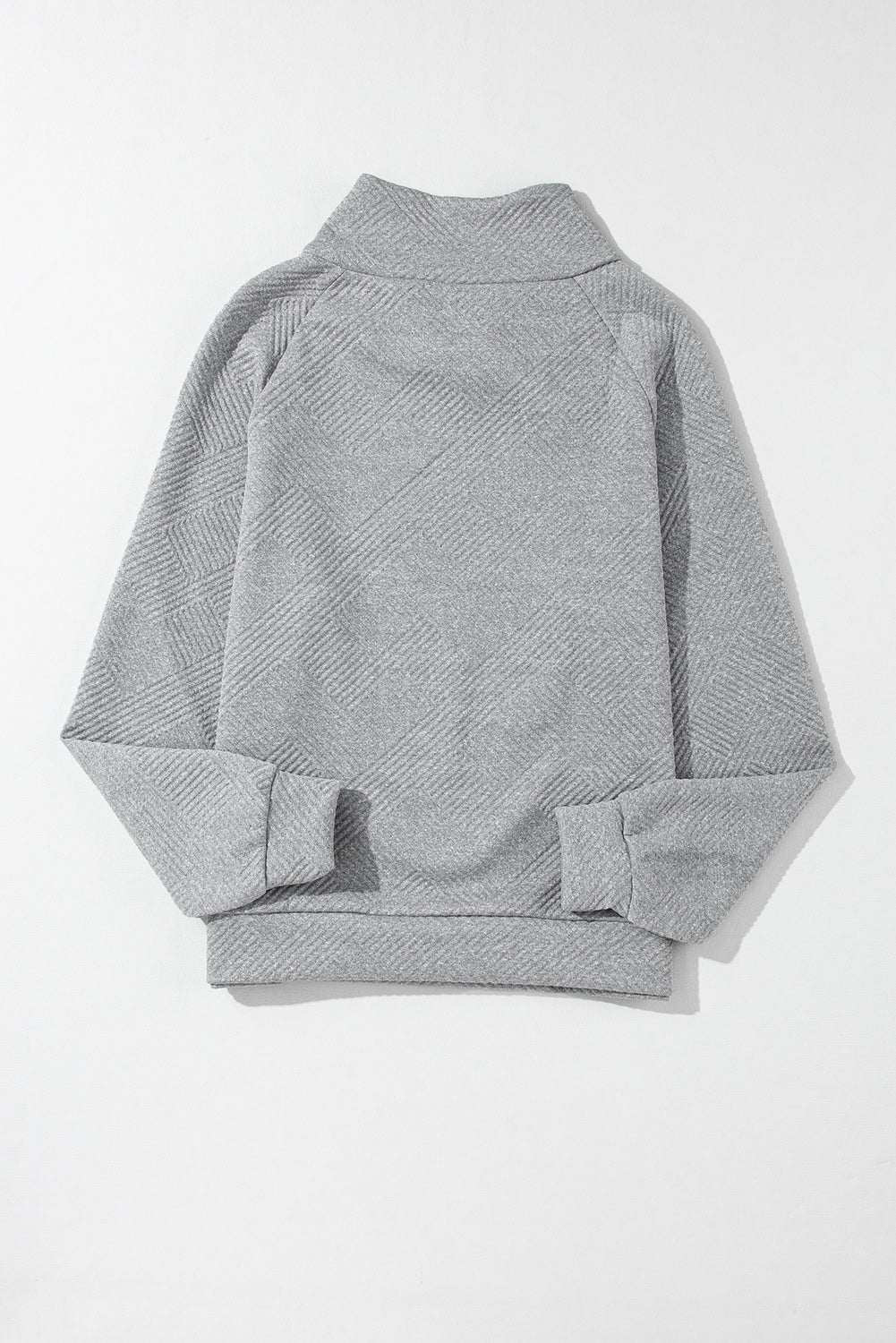 Textured Turtleneck Long Sleeve Sweatshirt