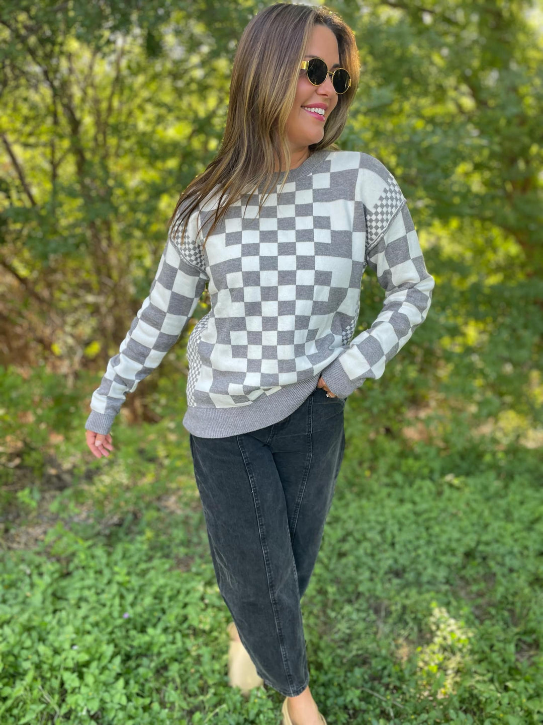 All Checkered Out Sweater in Four Colors