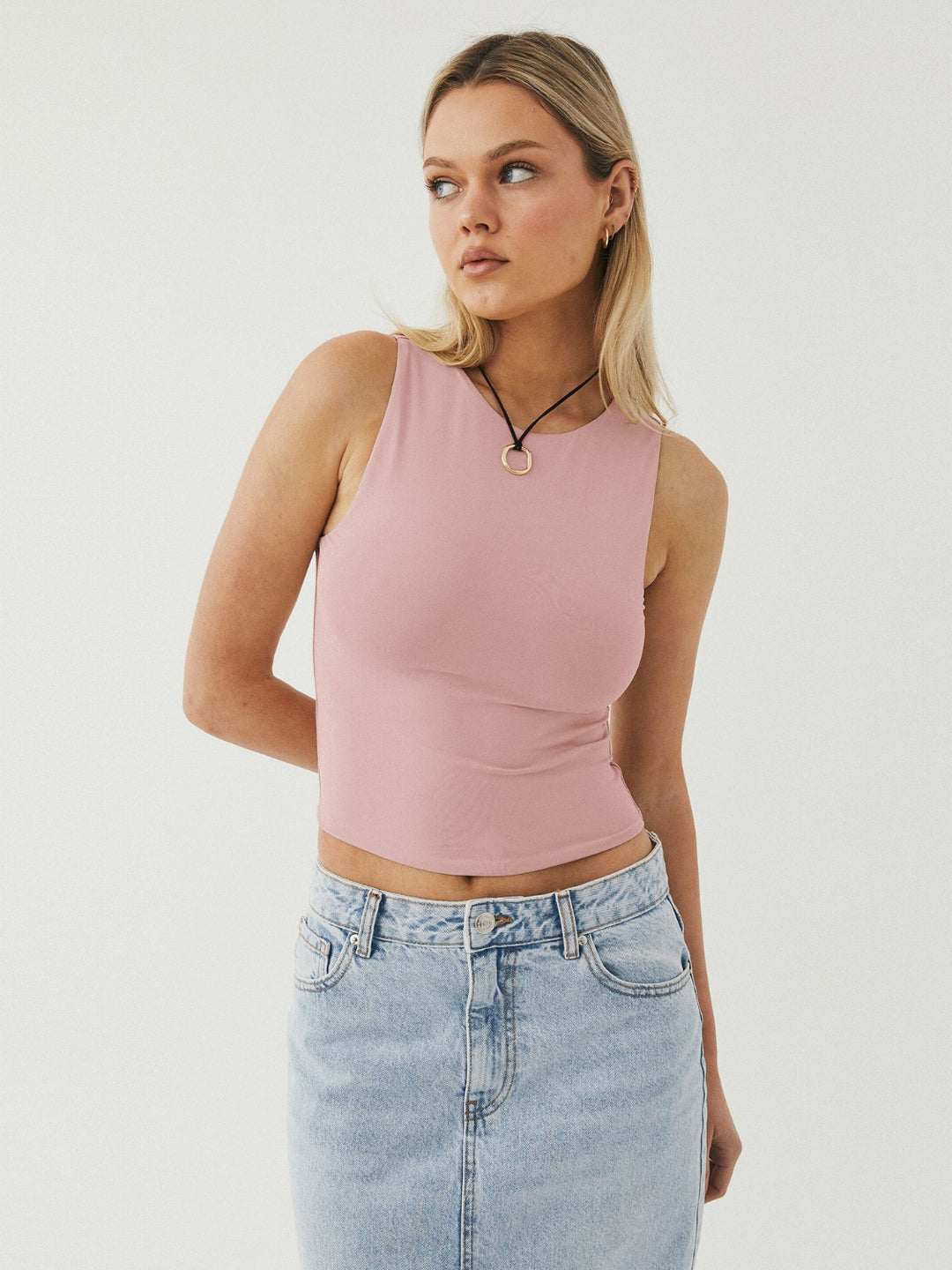 RaeLynn Round Neck Cropped Tank