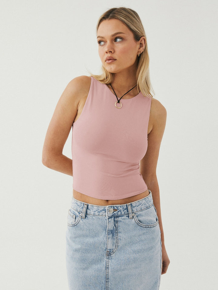 RaeLynn Round Neck Cropped Tank