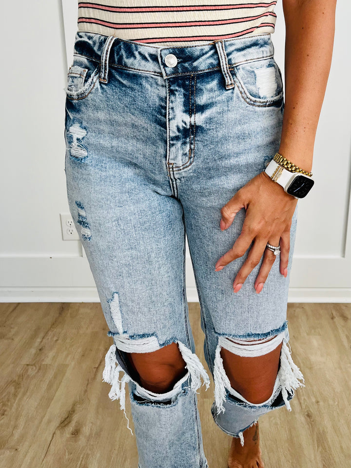 Rizzo High Rise Crop Straight Jeans