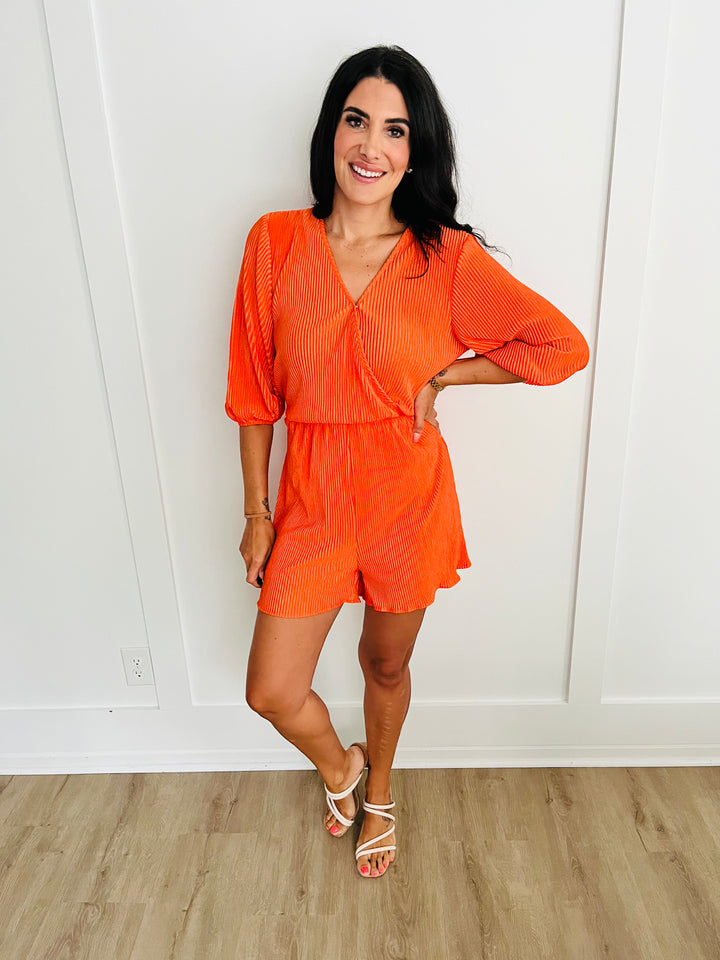 Roll With me Romper in Tangerine