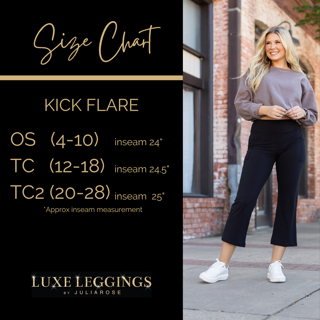 The Delilah - Kick Flare Leggings with Pockets- by Julia Rose