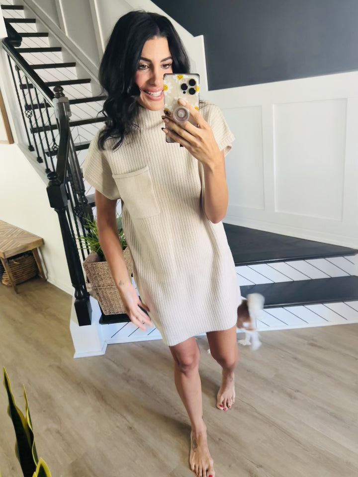 Gia Short Sleeve Sweater Mini Dress