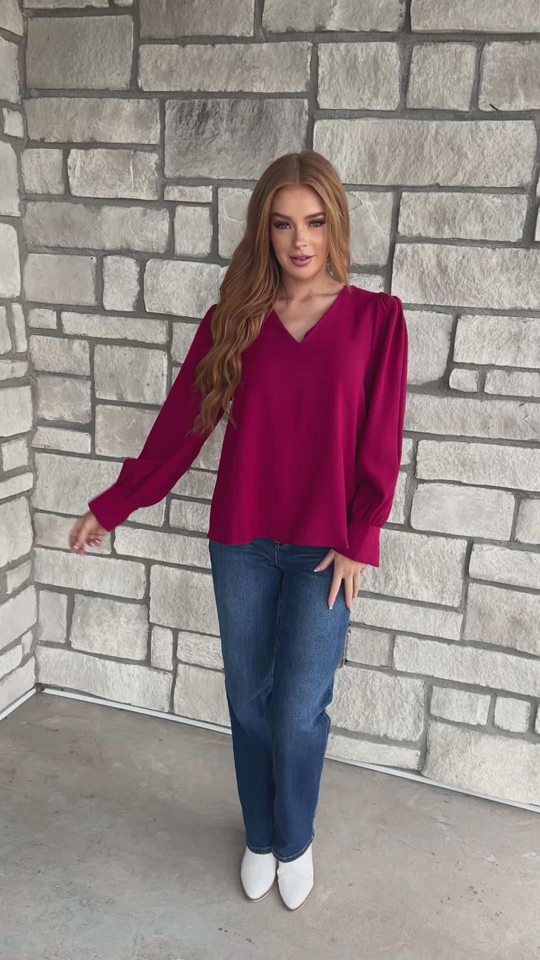 Back in Business V-Neck Blouse