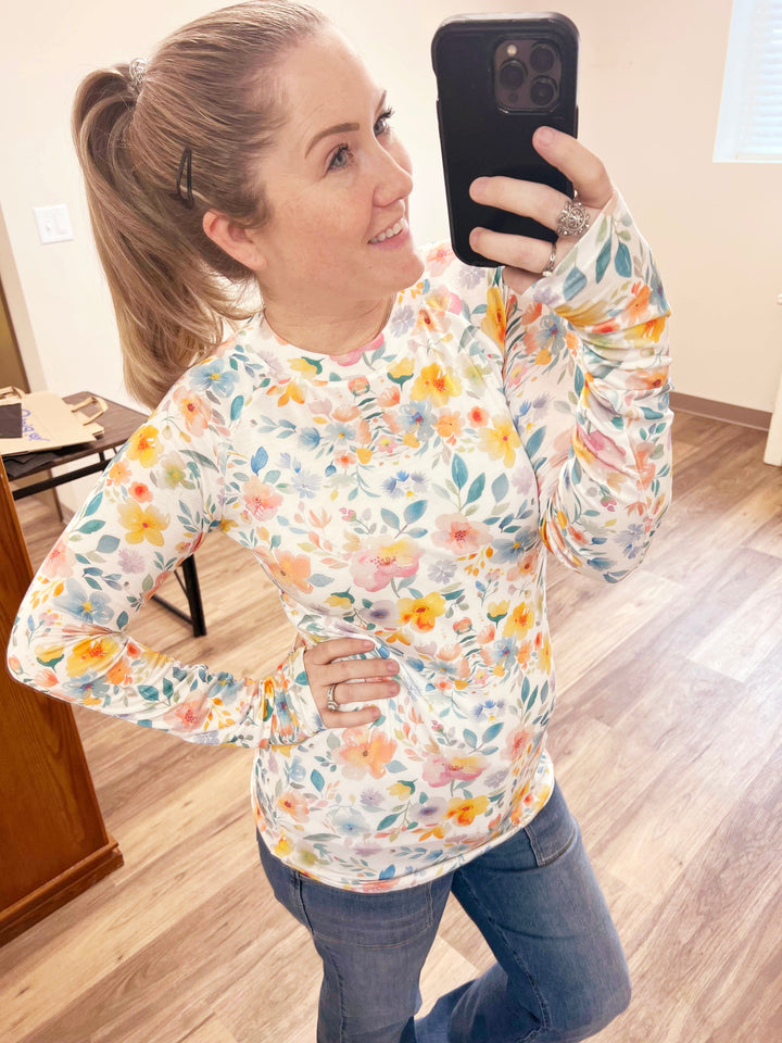 IN STOCK Blair Long Sleeve Top - Watercolor Floral