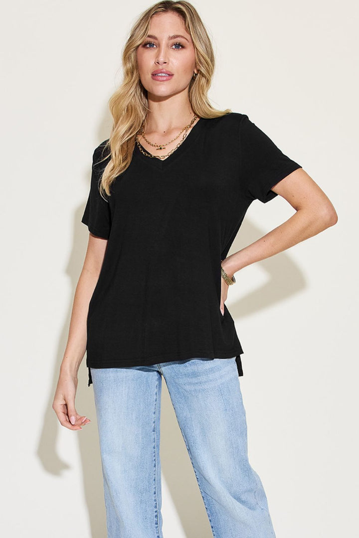 7 COLORS* Best Basic V-Neck High-Low T-Shirt