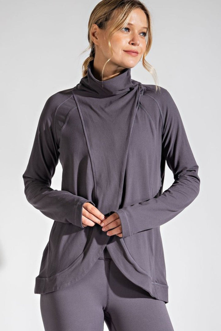 Janie Cowl Neck Asymmetric Jacket