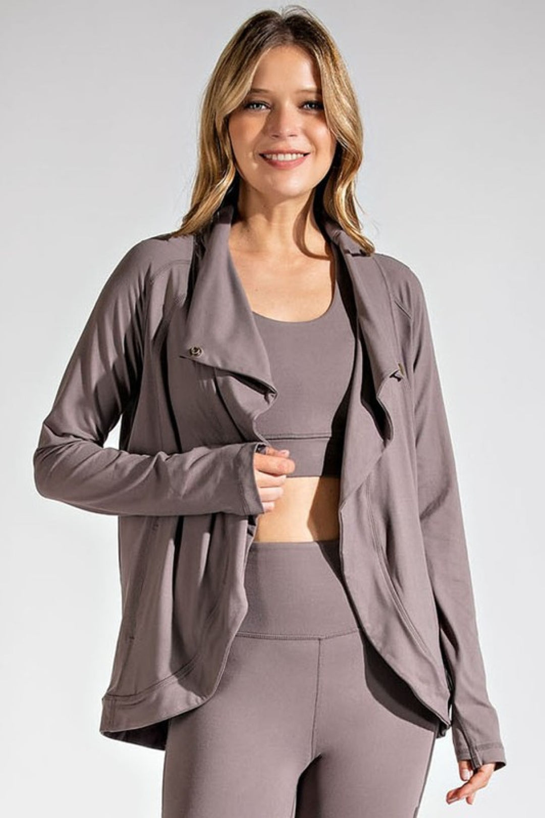 Janie Cowl Neck Asymmetric Jacket