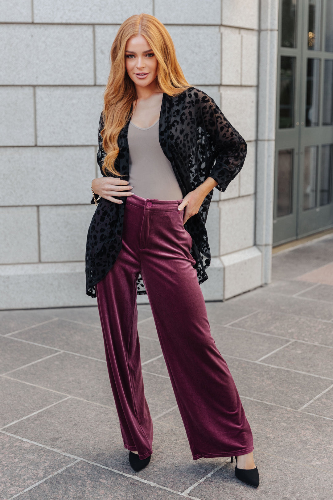 High Society Velvet Wide Leg Trousers