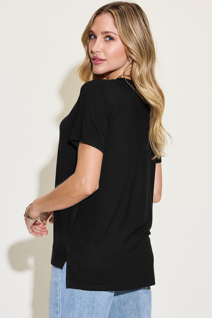 7 COLORS* Best Basic V-Neck High-Low T-Shirt