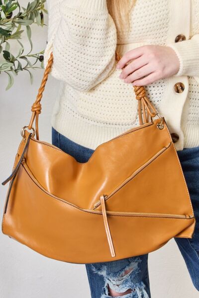 Zipper Detail Shoulder Bag with Pouch