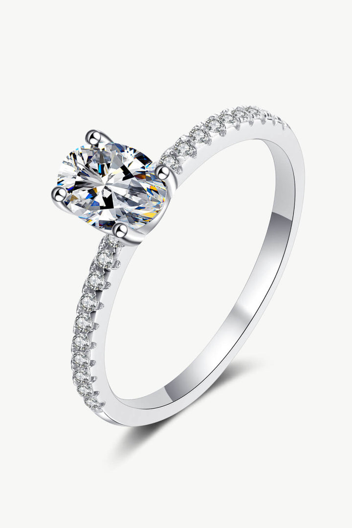 Be still my Heart 1 Carat 925 Sterling Silver Inlaid 1 Carat Moissanite Ring