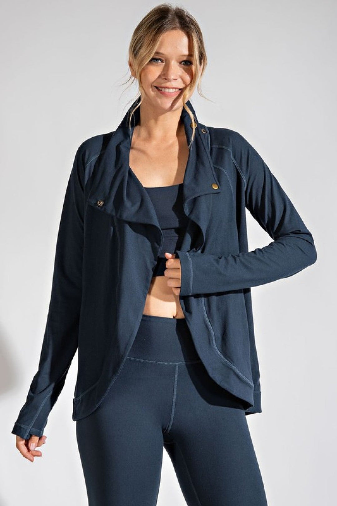 Janie Cowl Neck Asymmetric Jacket