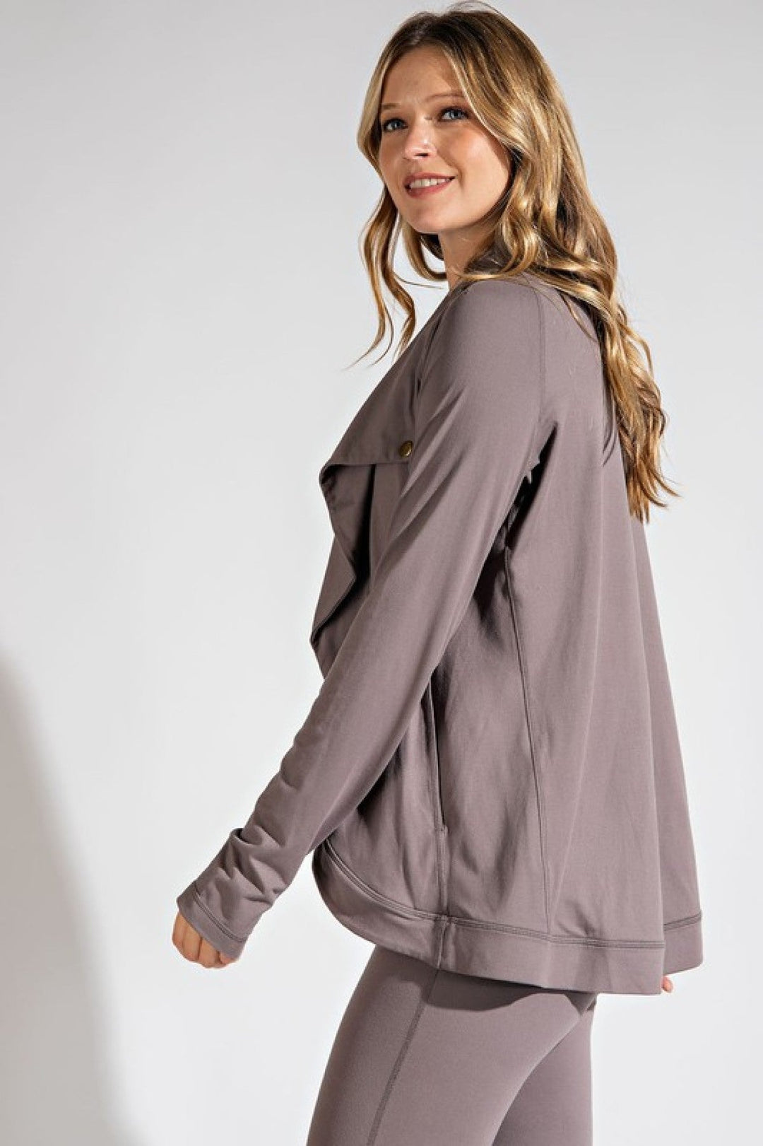 Janie Cowl Neck Asymmetric Jacket